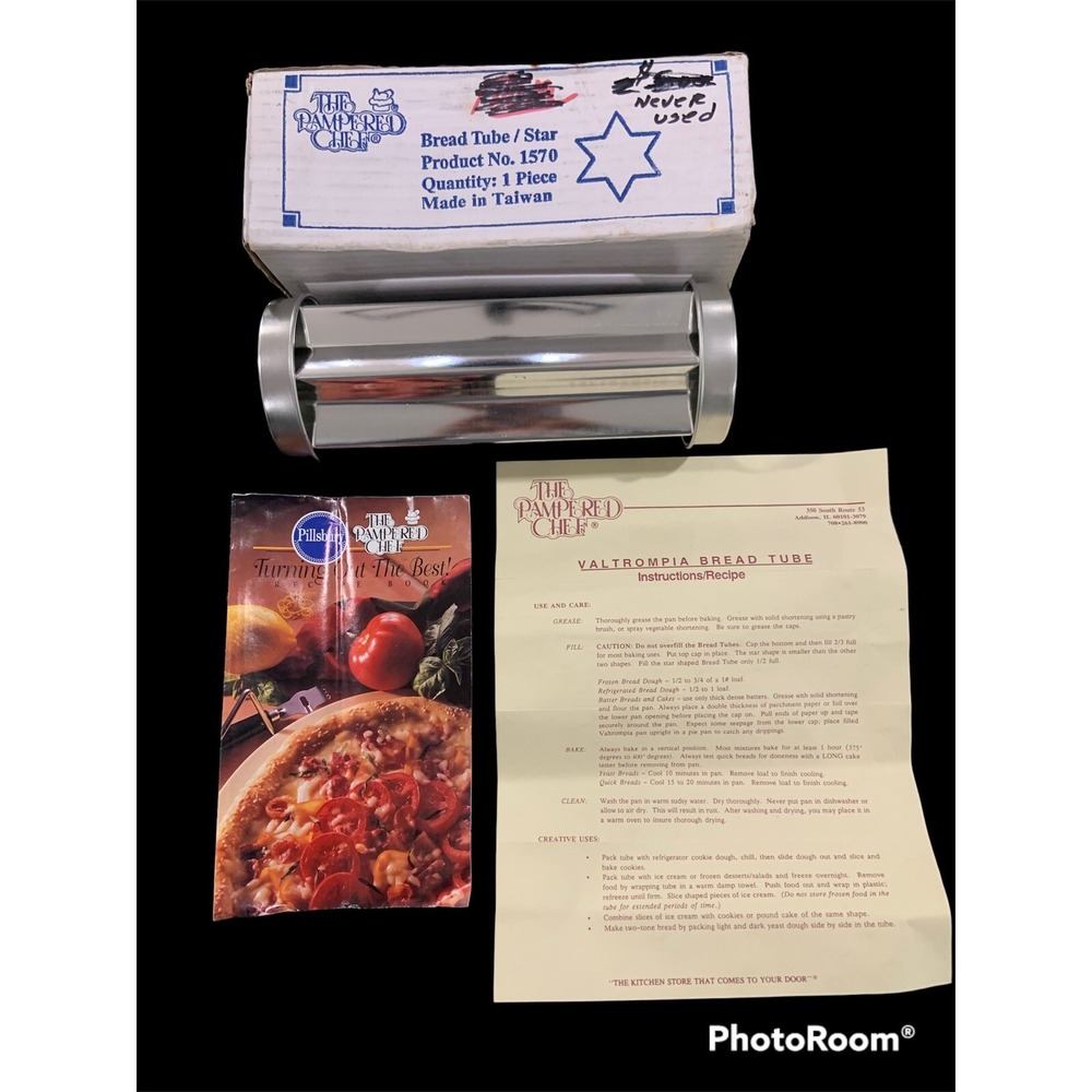Pampered Chef Valtrompia Bread Tube Star 1570 New Box Stainless Steel Bakeware